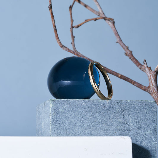 K18 Matte Mirror-Cut Design Ring＿マットミラーカットデザインリング