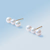 Akoya Pearl Design Earrings＿アコヤ真珠3連ピアス