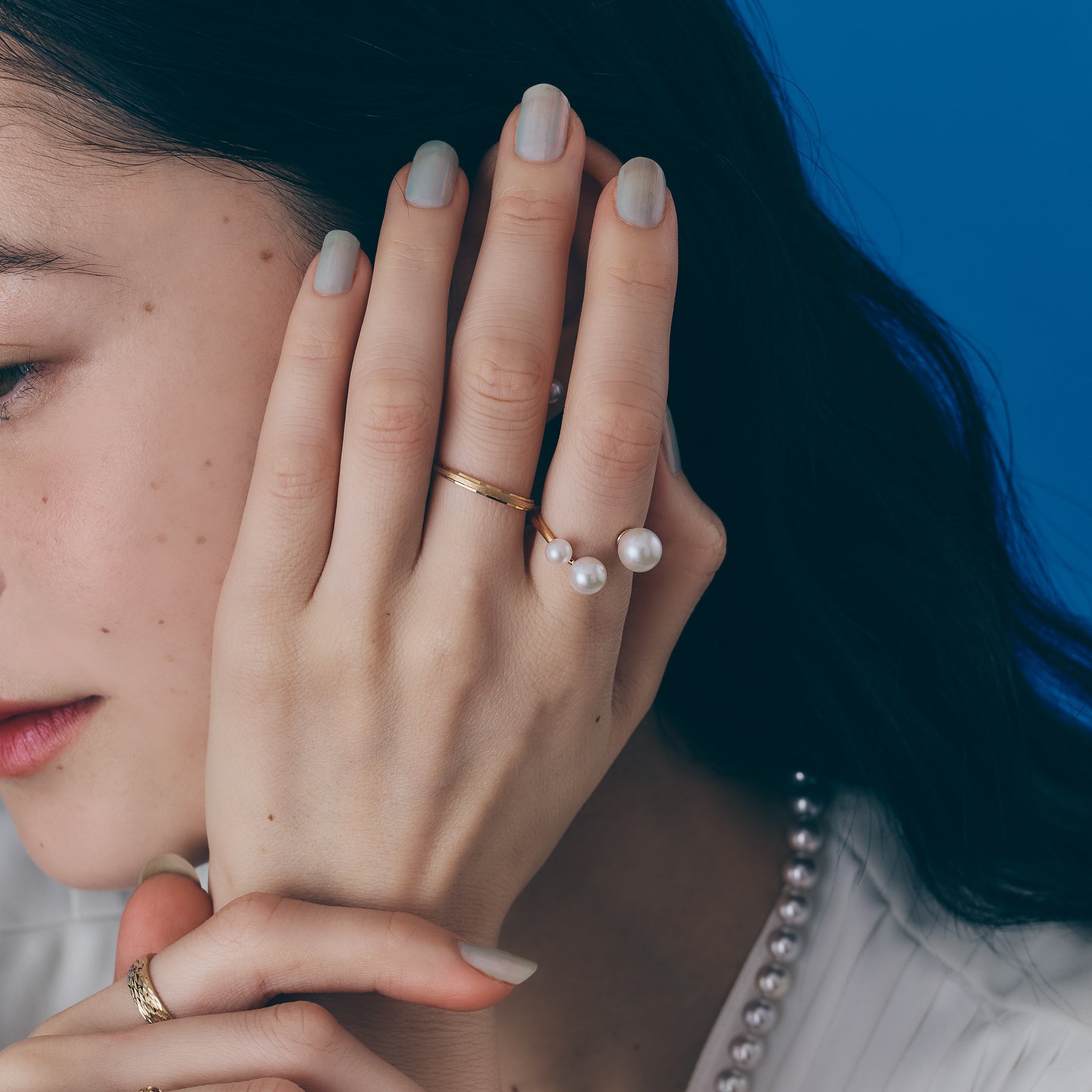 Akoya Pearls Adjustable Ring (4/6/8mm)＿アコヤ真珠フリーサイズ