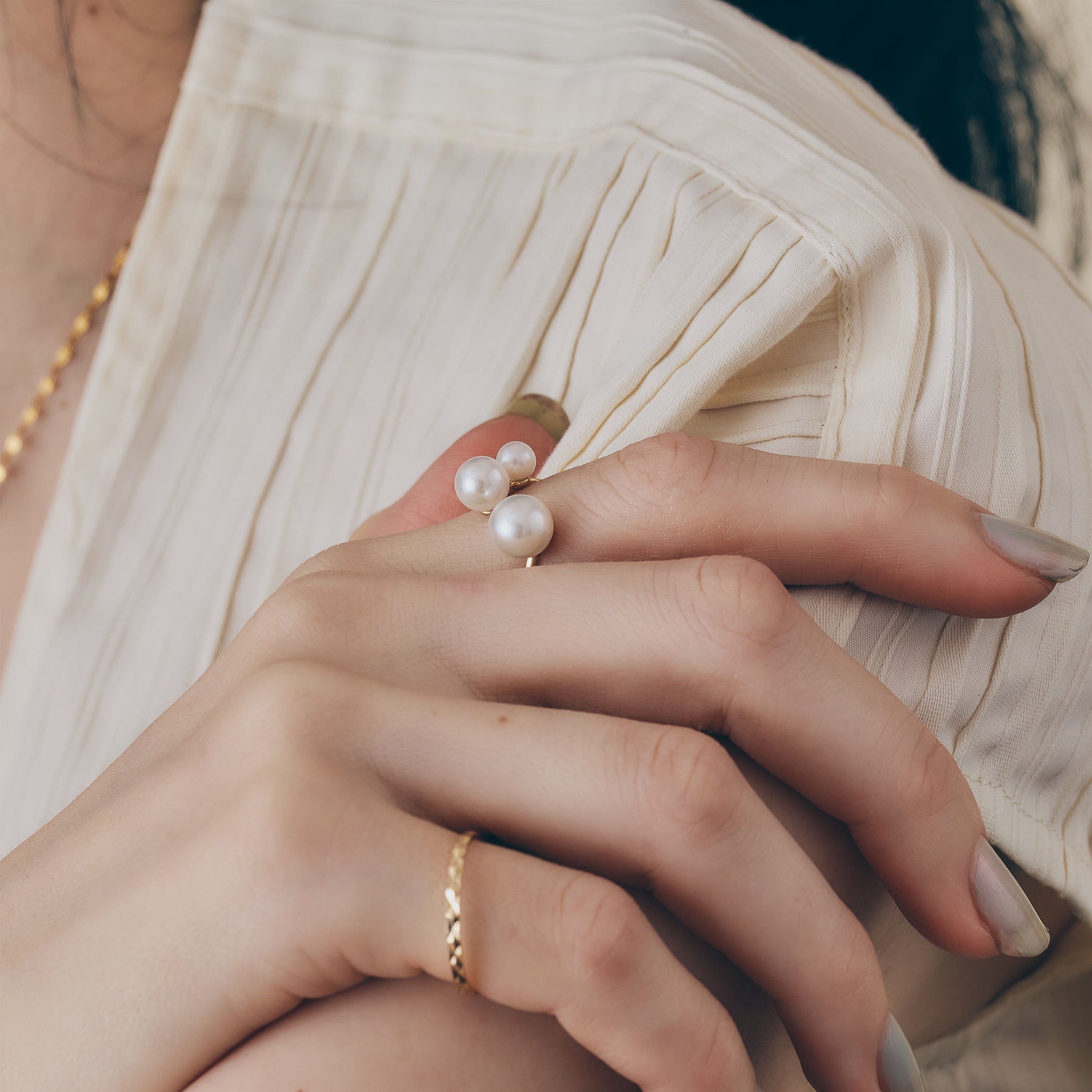 Akoya Pearls Adjustable Ring (4/6/8mm)＿あこや真珠フリーサイズ