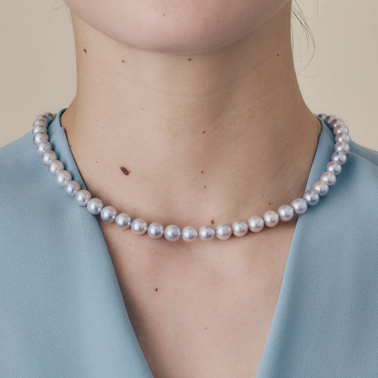 Akoya Blue Rose Pearl Necklace(7.5-8.0mm)＿アコヤ真珠(ブルーロゼ)ナチュラルネックレス