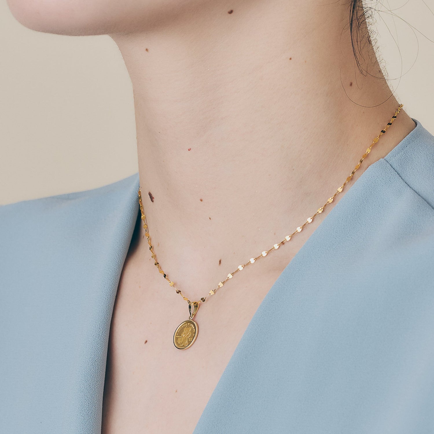 K24 Gold Coin -Teddy Bear Design(1/30 oz)＿テディベア純金コインペンダント