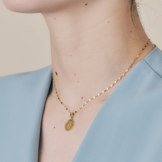 K24 Gold Coin -Teddy Bear Design(1/30 oz)＿テディベア純金コインペンダント