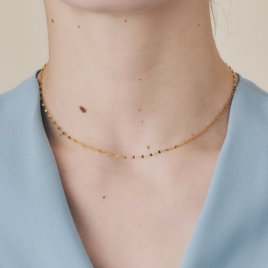 K24 Petal Chain Necklace(38cm)＿純金 ペタル チェーン ネックレス