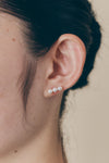 Akoya Pearl Design Earrings＿アコヤ真珠3連ピアス