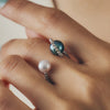 K18/Pt900 Double Pearl Free-Size Ring(8.5mm)＿K18/Pt900 ダブルパール フリーサイズリング
