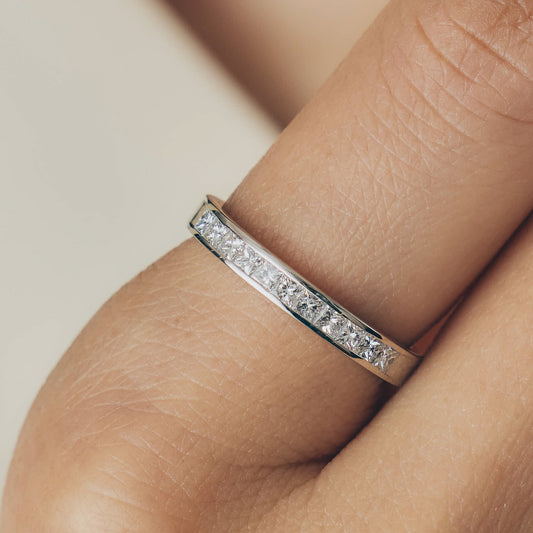 Pt900 Half Eternity Ring with Diamond＿Pt900 ハーフエタニティ ダイヤモンドリング