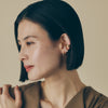 K18 Matte & Mirror Hoop Earrings(Yellow Gold)＿K18 つや消し/鏡面デザイン フープピアス