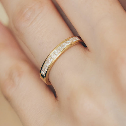 K18 Half Eternity Ring with Diamond＿ハーフエタニティ ダイヤモンドリング