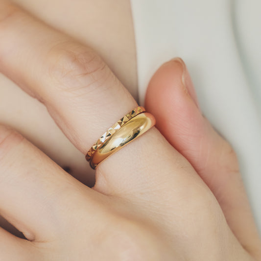 K18 Round Comfort-Fit Ring＿K18 甲丸リング