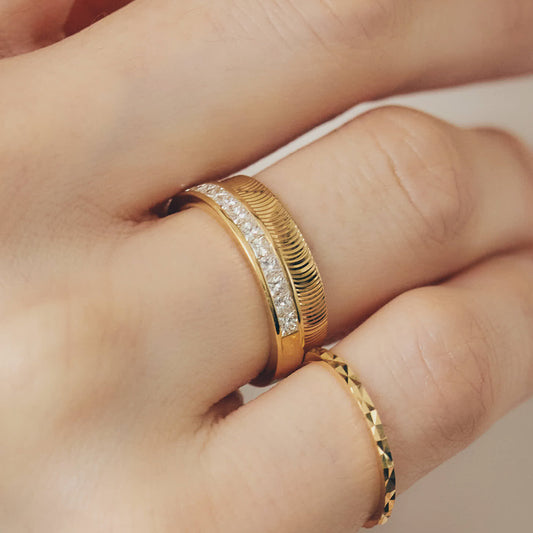 K18 Wave Cut Design Ring＿K18 ウェーブカット デザインリング
