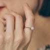 K18 Free-Size Akoya Pearl & Diamond Ring(6.5mm, 0.05ct)＿K18 アコヤ真珠 ダイヤモンド フリーサイズリング