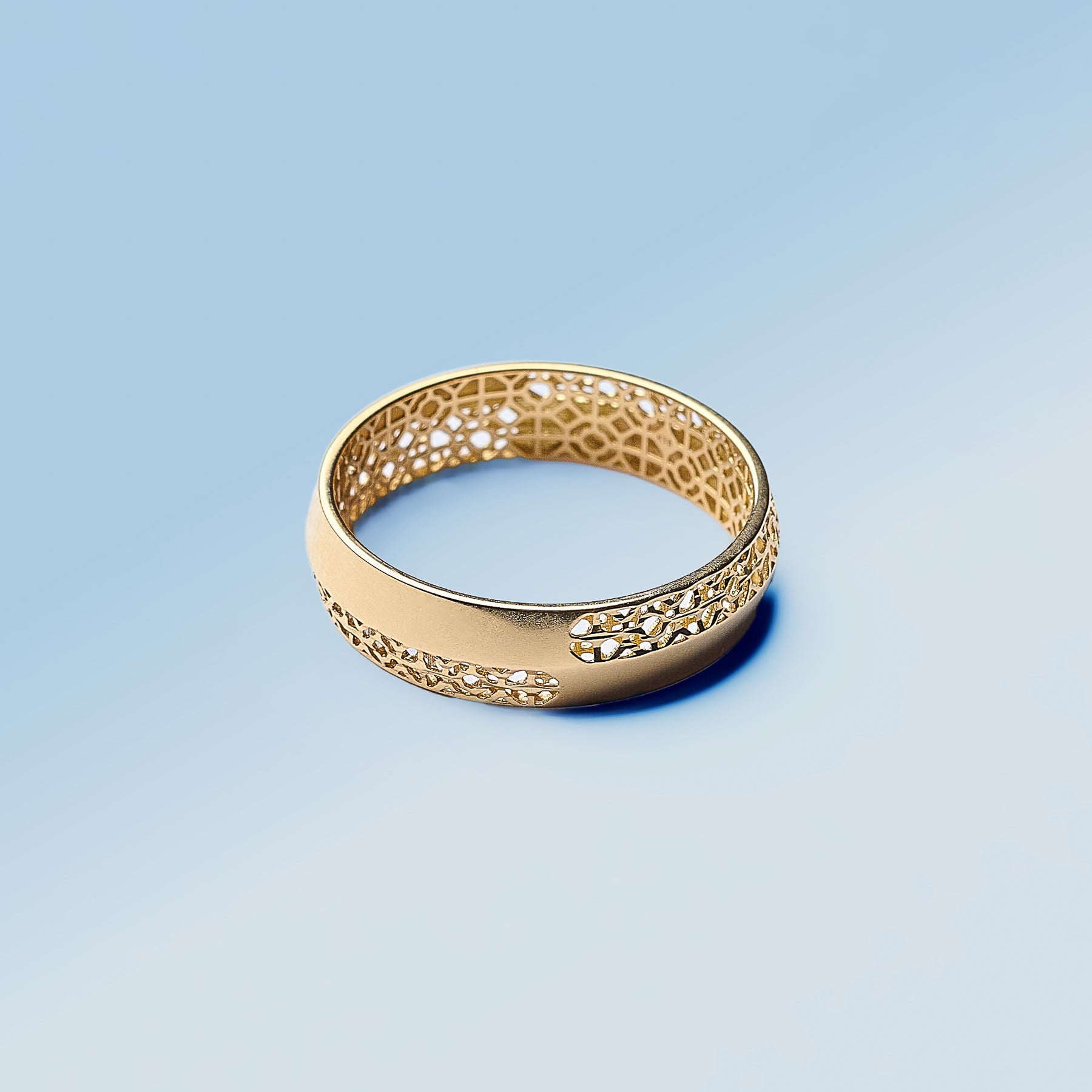 K18 Openwork Combination Design Ring YG/PG/WG＿コンビネーション