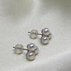 K18 Triple Akoya Pearl & Diamond Flower Earrings(5-5.5mm)＿K18 3珠アコヤ真珠 ダイヤモンドフラワーピアス