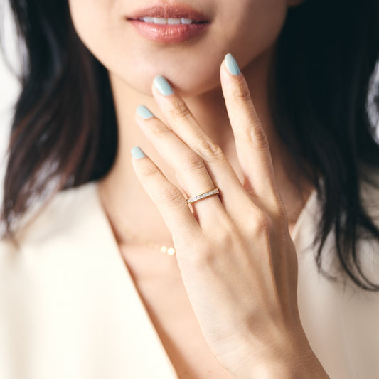K18 Half Eternity Ring with Diamond＿ハーフエタニティ ダイヤモンドリング