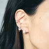 K18WG Akoya Pearl & Diamond Stud Earrings(6.5mm, 0.02ct×2)＿K18WG 花珠アコヤ真珠 ダイヤモンドピアス