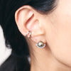 Pt900 Akoya & Black Pearl Asymmetry Earrings(8.5mm)＿Pt900 アコヤ＆黒蝶真珠 アシンメトリーピアス