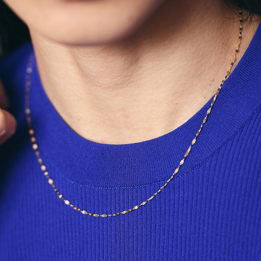 Gold Petal Chain Necklace(50cm)＿ペタル チェーン ネックレス