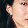 K18 Bumpy Face Combo Hoop Earrings＿K18 バンピーフェイス コンビカラーフープピアス