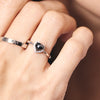 Pt950 Black Diamond Heart Shape Ring＿Pt950 ブラックダイヤ ハートシェイプリング