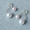 K18 Double Akoya Pearl 2-Way Earrings(7-7.5mm / 5-5.5mm)＿K18 ダブルアコヤ真珠 2ウェイピアス