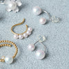 K18 Double Akoya Pearl 2-Way Earrings(7-7.5mm / 5-5.5mm)＿K18 ダブルアコヤ真珠 2ウェイピアス