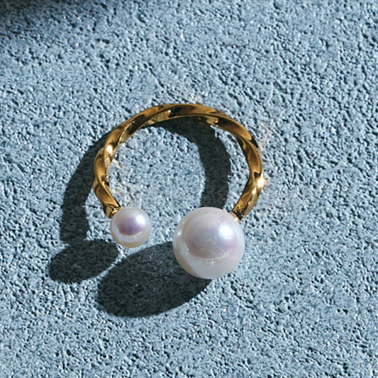 2 Way Ring & Ear Cuff with Akoya Pearl (8mm / 4.5mm)＿あこや真珠 ２ウェイリング＆イヤーカフ