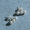 Akoya Pearl Pierced Earrings＿アコヤ真珠3連ピアス