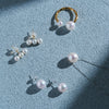 Akoya Pearl Pierced Earrings＿アコヤ真珠3連ピアス