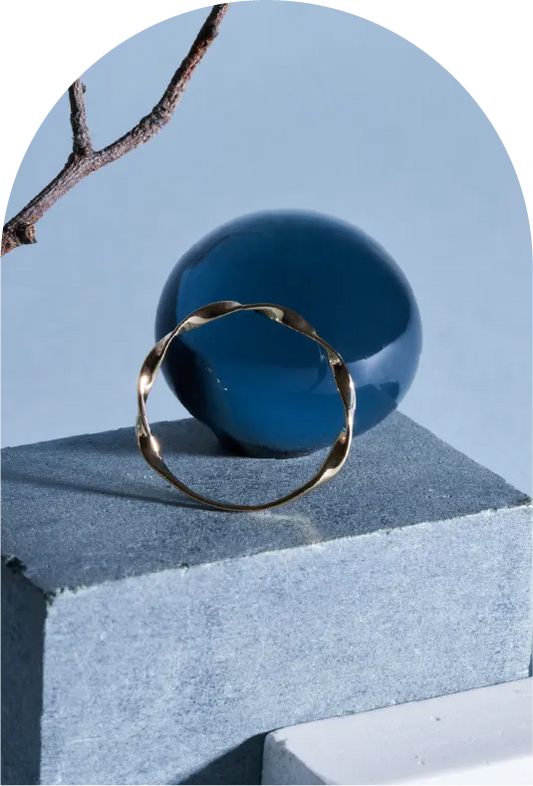 K18 Wave Twisted Ring＿極細ツイストリング