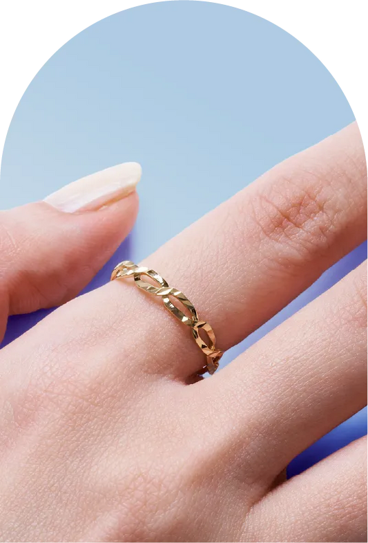 K18 Chain Motif ring＿チェーンモチーフリング