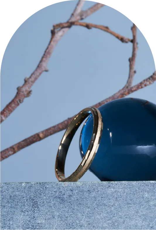 K18 Mirror-Cut Wide Ring＿ミラーカットワイドリング