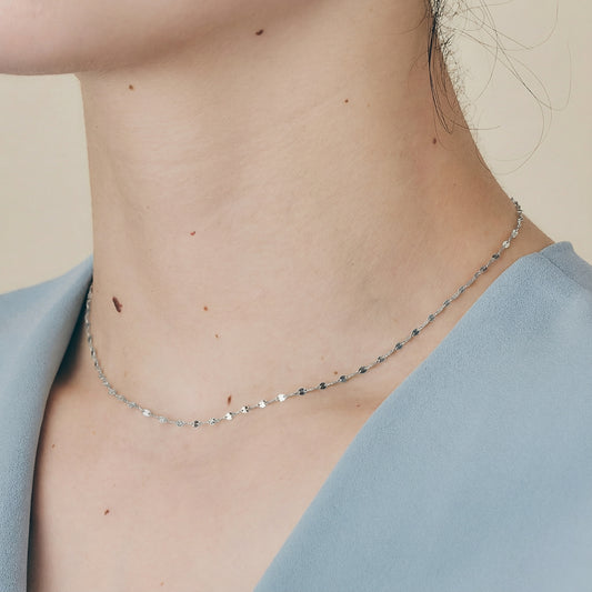 Platinum Petal Chain Necklace(38cm)＿プラチナ ペタルチェーンネックレス