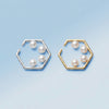 Akoya Pearl 4Stone hexagon Cuff(4.5-5mm)＿あこや真珠 4珠 六角形 イヤーカフ