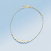 Gold akoya Bracelet ＿K18 あこや 3-3.5mm チェーンブレスレット