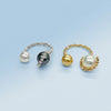 K18/Pt900 Double Pearl Free-Size Ring(8.5mm)＿K18/Pt900 ダブルパール フリーサイズリング